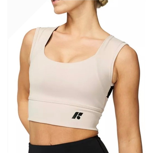 Forme Other - Forme Power Bra Womens L Ecru Black Posture Correcting Compression Sports Bra